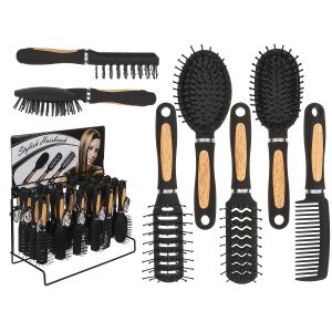 Βούρτσα Μαλλιών Μαύρο/Φυσικό Πλαστικό 18cm Σε 6 Τύπους