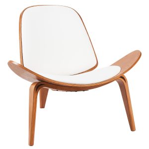 Πολυθρόνα ArteLibre THALOR Λευκό/Καφέ Ξύλο/PU 90×76.5×74.5cm