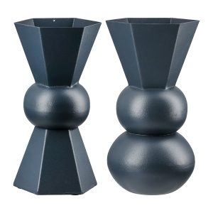 Βάζο “Metallo” Μέταλλο Dark Μπλε PU Pcs. Assorted 9x9x20cm