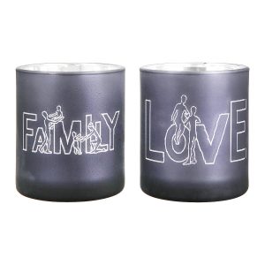 Θήκη Ρεσώ ArteLibre ‘Family’ Γκρι Γυαλί 8cm Σε 2 Σχέδια