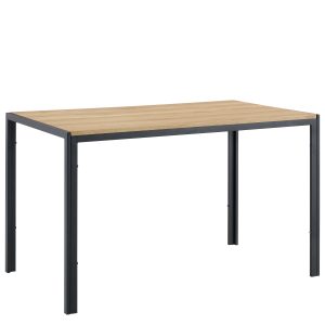 Τραπέζι Τραπεζαρίας ArteLibre CRESTMERE Sonoma/Μαύρο Μέταλλο/Μοριοσανίδα 120x70x75cm