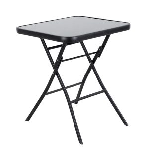 Τραπέζι Μεταλλικό ArteLibre Πτυσσόμενο TAURUS Μαύρο 60x60x70cm