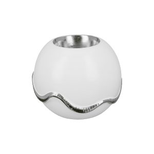 Θήκη Ρεσώ ArteLibre Λευκό/Ασημί Κεραμικό 10x10x8.5cm