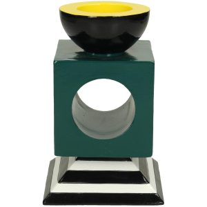 Κηροπήγιο ArteLibre Πετρόλ Polyresin 9.2×9.2×14.5cm