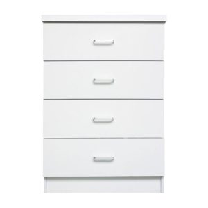 DRAWER Συρταριέρα με 4 Συρτάρια, Απόχρωση Άσπρο