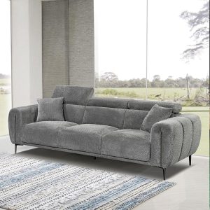 SEVILLE Kαναπές 3Θέσιος Σαλονιού – Καθιστικού, Teddy Ύφασμα Σκούρο Γκρι
