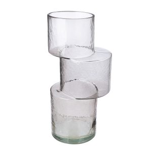 Βάζο ‘Levels’ Γυαλί Γκρι 11.5×13.5×28.5cm