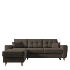 Καναπές Γωνιακός ArteLibre Αναστρέψιμη Γωνία JESSIE 235x160x85cm Καφέ