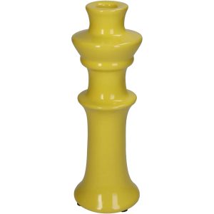 Κηροπήγιο ArteLibre Κίτρινο Κεραμικό 8x8x24cm