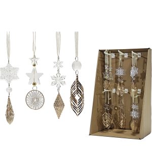 Χριστουγεννιάτικα Κρεμαστά Διακοσμητικά Πολύχρωμο 15cm Σε 4 Σχέδια