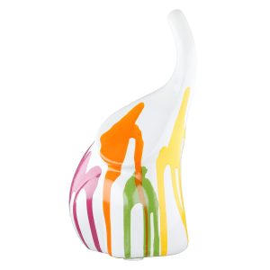 Φιγούρα Ελέφαντας ‘Colori’ Κεραμικό Πολύχρωμο/Λευκό 8×11.5x19cm