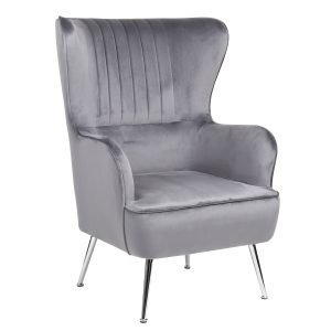 Πολυθρόνα ArteLibre VITTORIA Γκρι Βελούδο 76x79x101cm