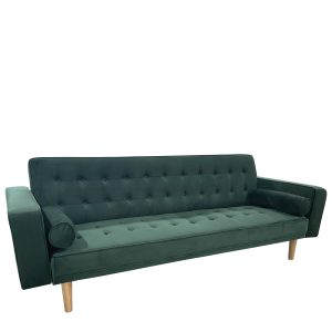 Καναπές Κρεβάτι Τριθέσιος ArteLibre AUBREY Πράσινο Ύφασμα 224x88x84cm