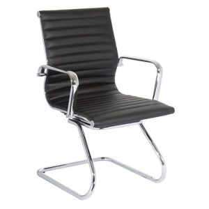 BF4400V Πολυθρόνα Επισκέπτη Μέταλλο Χρώμιο – PU Μαύρο
