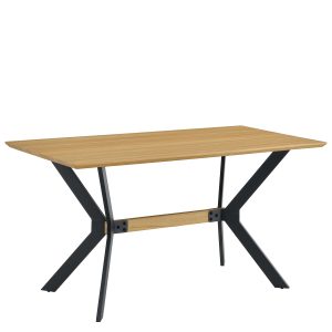Τραπέζι Τραπεζαρίας ArteLibre ELDRIDGE Sonoma/Μαύρο Μέταλλο/Μοριοσανίδα 140x70x74cm