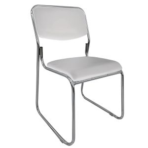 Καρέκλα Επισκέπτη FLEXVISIT Λευκό/Χρώμιο PU/Μέταλλο 40x41x81cm