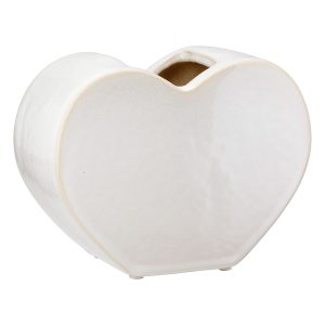 Βάζο ‘Heart’ Κεραμικό Λευκό 8.5x20x14cm