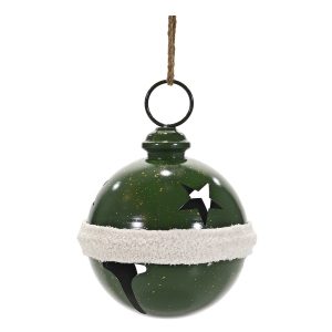Χριστουγεννιάτικο Κρεμαστό Διακοσμητικό Καμπάνα Πράσινο 22x30cm