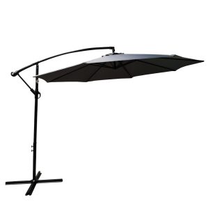 Ομπρέλα Κήπου ArteLibre Κρεμαστή ISLAY Γκρι/Μαύρο Μέταλλο/Ύφασμα Φ3×2.45m