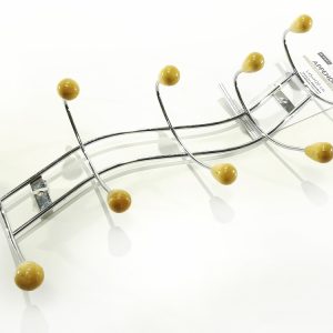 Κρεμάστρα Τοίχου 10 Θέσεων Ασημί/Φυσικό Μέταλλο/Ξύλο 45x20cm