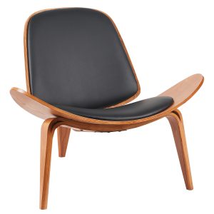 Πολυθρόνα ArteLibre THALOR Μαύρο/Καφέ Ξύλο/PU 90×76.5×74.5cm