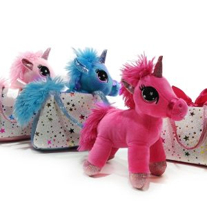 Κουκλάκι Μαλακό Μονόκερος Σε Πουγκί 20cm Σε 3 Χρώματα Για 3+ Ετών