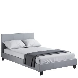 Κρεβάτι ArteLibre AZALEA Γκρι PU 213x131x88cm (Στρώμα 120x200cm)