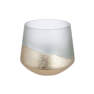 Ανεμοφωτιστικό ‘Dorato’ Γυαλί Διάφανο/Χρυσό 12x12cm