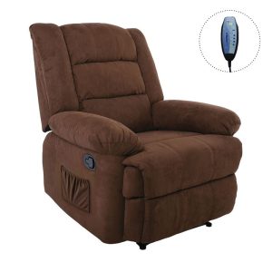 JULIA Massage Πολυθρόνα Relax Σαλονιού – Καθιστικού, Ύφασμα Καφέ