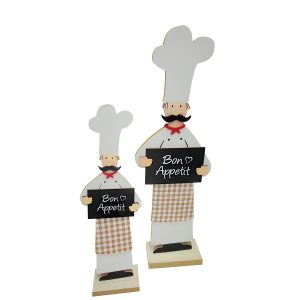 Stand Relief Cook “Bon Appetit” Cloth Τσόχα Mdf Λευκό PU 12 9.5x5x30cm