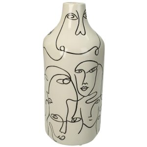 Βάζο ArteLibre Πρόσωπο Λευκό Δολομίτης 12.7×12.7×28.2cm