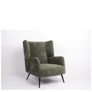 Πολυθρόνα ArteLibre NORA Πράσινο Ύφασμα/Μέταλλο 100x80x89cm