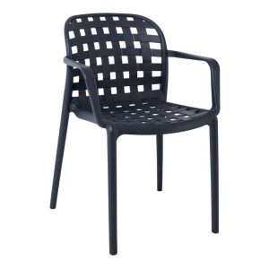 DENON Πολυθρόνα Στοιβαζόμενη PP-UV Ανθρακί