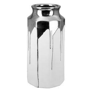 Βάζο ArteLibre Λευκό/Ασημί Κεραμικό 13.5×13.5x27cm