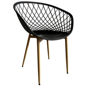 Καρέκλα Κήπου ArteLibre BALI Μαύρο/Φυσικό PP/Μέταλλο 62x42x82cm