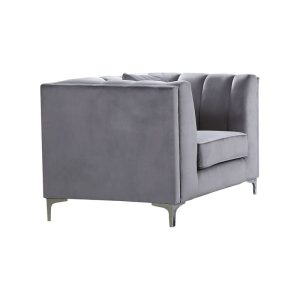 PARSON Πολυθρόνα Σαλονιού – Καθιστικού, Ύφασμα Velure Απόχρωση Σκούρο Γκρι