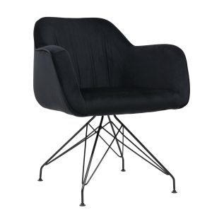 Πολυθρόνα ArteLibre JOEL Μαύρο Ύφασμα/Μέταλλο 66.5x64x82cm