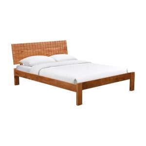 CAPITAL Κρεβάτι Διπλό, για Στρώμα 150x200cm, Ακακία Φυσικό