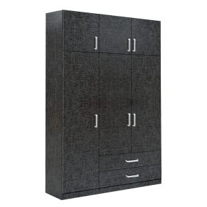 Ντουλάπα ArteLibre BENGTA Μαύρο Μοριοσανίδα 150x60x240cm
