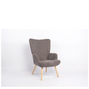 Πολυθρόνα ArteLibre LIRA Γκρι Ύφασμα Κοτλέ/Ξύλο 94.5x64x70.5cm