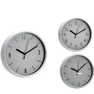 Ρολόι Τοίχου Λευκό Πλαστικό Φ20CM Σε 3 Σχέδια