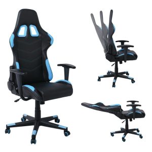 BF9150 Gaming Πολυθρόνα Γραφείου, Ανάκλιση Πλάτης έως 90°, Pu Μαύρο – Μπλε