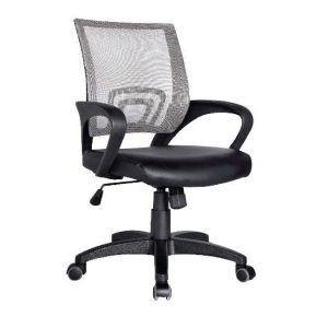 BF2101 Πολυθρόνα-Pro Γραφείου με Ανάκλιση, Γκρι Mesh – Μαύρο PU