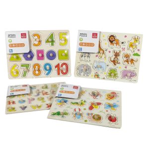 Επιτραπέζιο Παιχνίδι Ταιριάζω Τα Αντικείμενα Πολύχρωμο Ξύλο 30×22.5cm Σε 4 Σχέδια Για 6+ Ετών