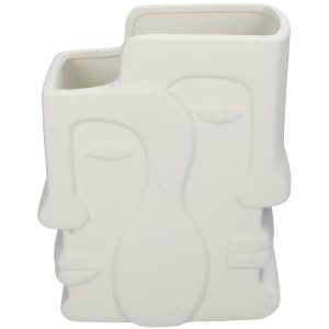 Βάζο ArteLibre Πρόσωπο Λευκό Κεραμικό 17.5×9.3×20.8cm