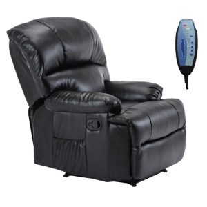 SPACE Πολυθρόνα Massage Σαλονιού – Καθιστικού PU Μαύρο