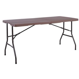 BLOW Τραπέζι  Συνεδρίου – Catering Πτυσσόμενο (Βαλίτσα), Μέταλλο Μαύρο, HDPE Καφέ 35mm