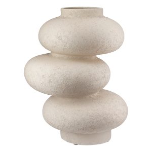 Βάζο “Stone” Κεραμικό Light Gray PU H. 21 cm D. 17 cm
