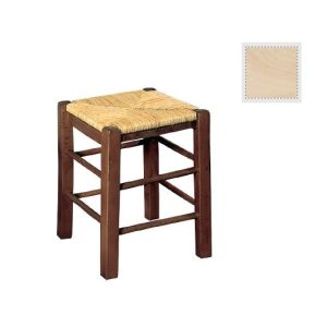 ΤΑΒΕΡΝΑΣ Σκαμπό Βοηθητικό, Οξιά Άβαφο με Κάθισμα Ψάθα – Αβίδωτη