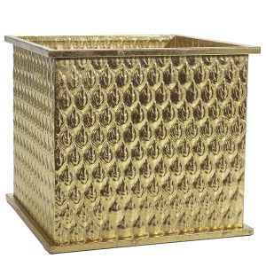 Χριστουγεννιάτικη Γλάστρα Χρυσό 29.5×29.5x26cm